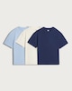 image 4 of F&F Boys 3-Pack Pure Cotton Short Sleeved T-Shirts in Blue