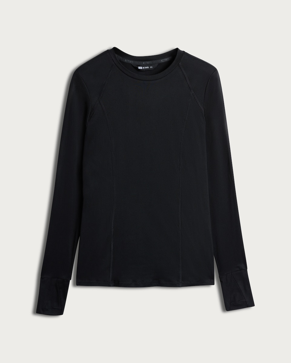 F&F Active Quick Dry Long Sleeved Top in Black