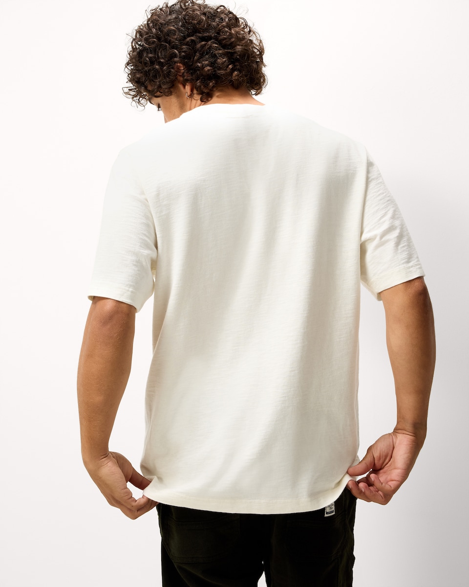 image 1 of RDA Pure Cotton Short Sleeved T-Shirt in Cream