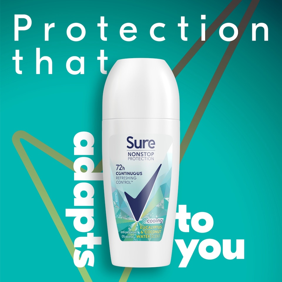 image 1 of Sure Women Eucalyptus & Coconut water Scent 72h Nonstop Roll-On Antiperspirant Deodorant 50ml