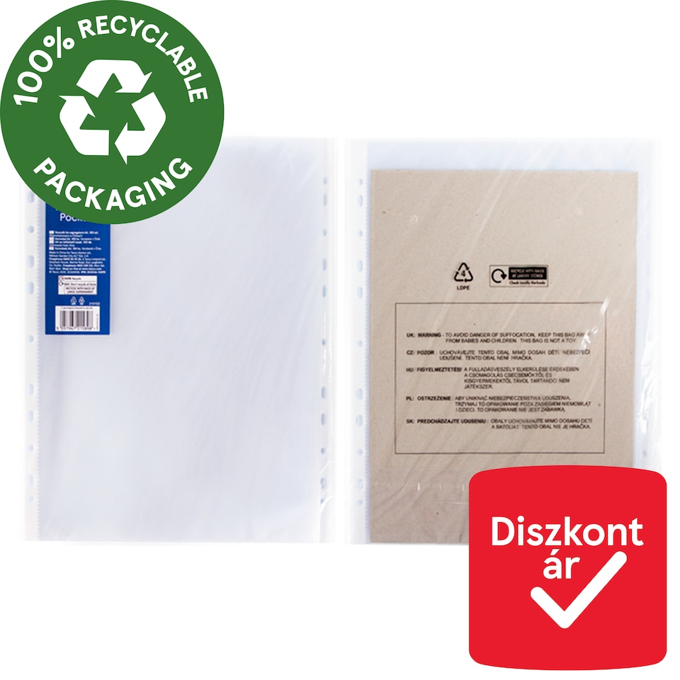Tesco Home Office A4 lefűzhető tasak 100 db