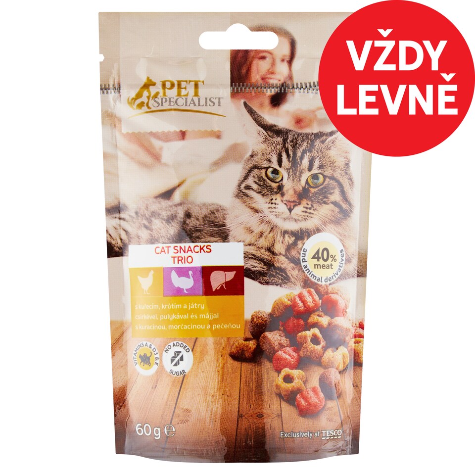 Tesco Pet Specialist Pamlsky s kuřecím, krutím a játry 60g