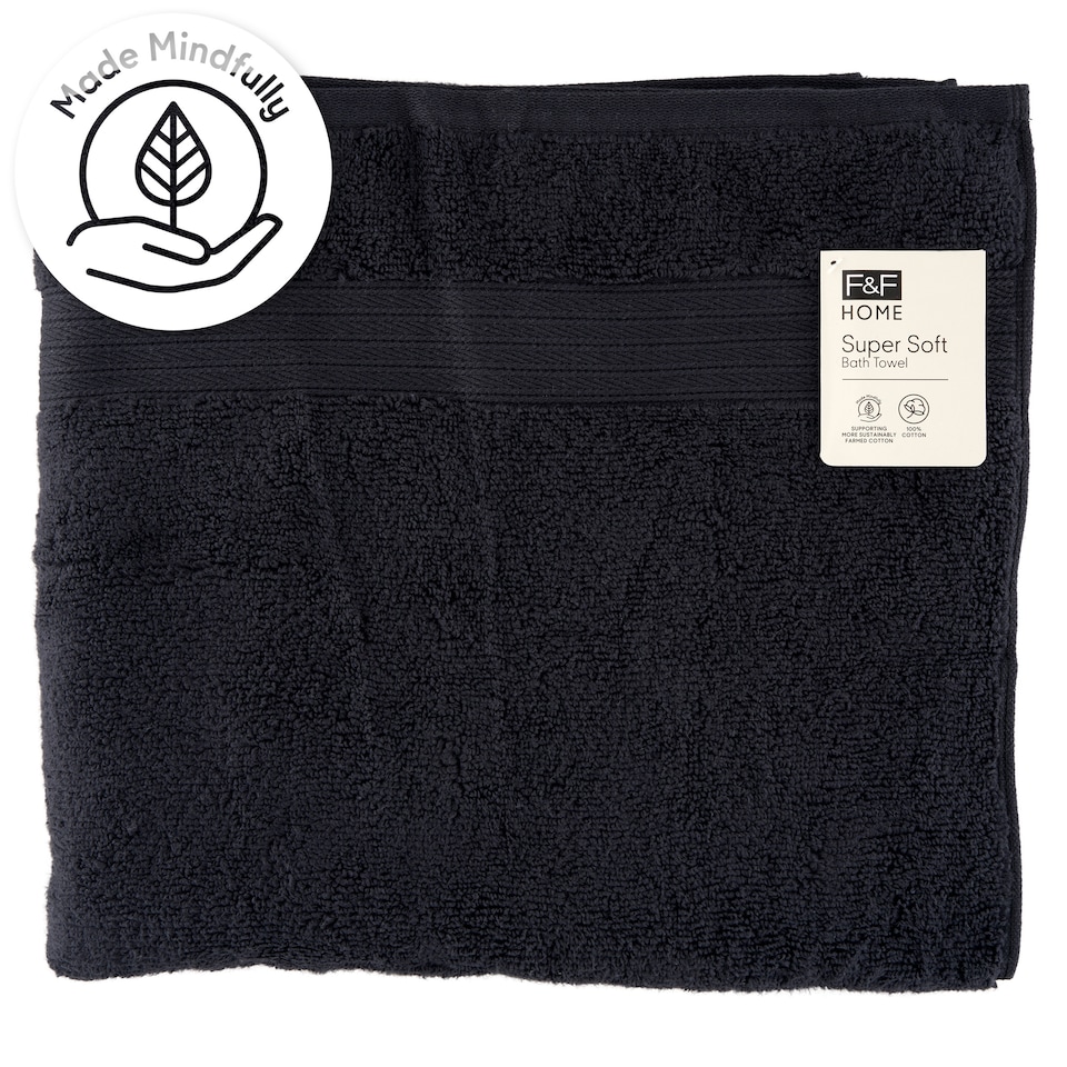 F&F Home Black Supersoft törölköző 70 cm x 127 cm