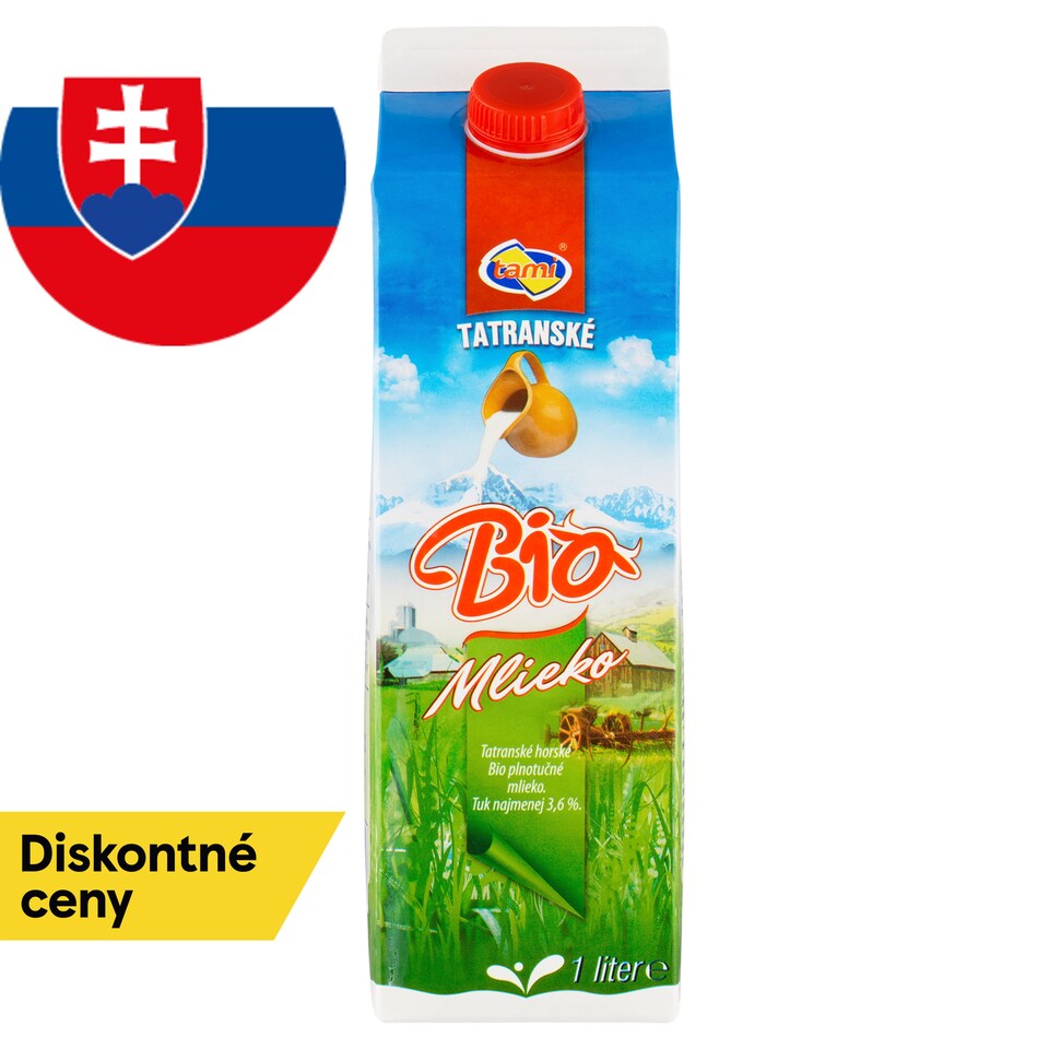 obrázok 1 z Tami Tatranské horské bio plnotučné mlieko 1 l