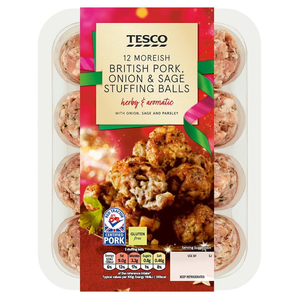 Tesco 12 British Pork Stuffing Balls 350G