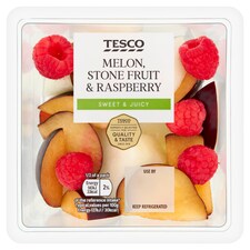 Tesco Melon Stone Fruit Raspberries 220G