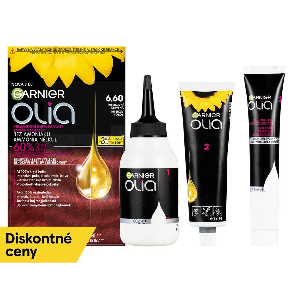 Garnier Olia permanentná farba na vlasy 6 .60 Intenzívna červená, 60 +60 +54 ml