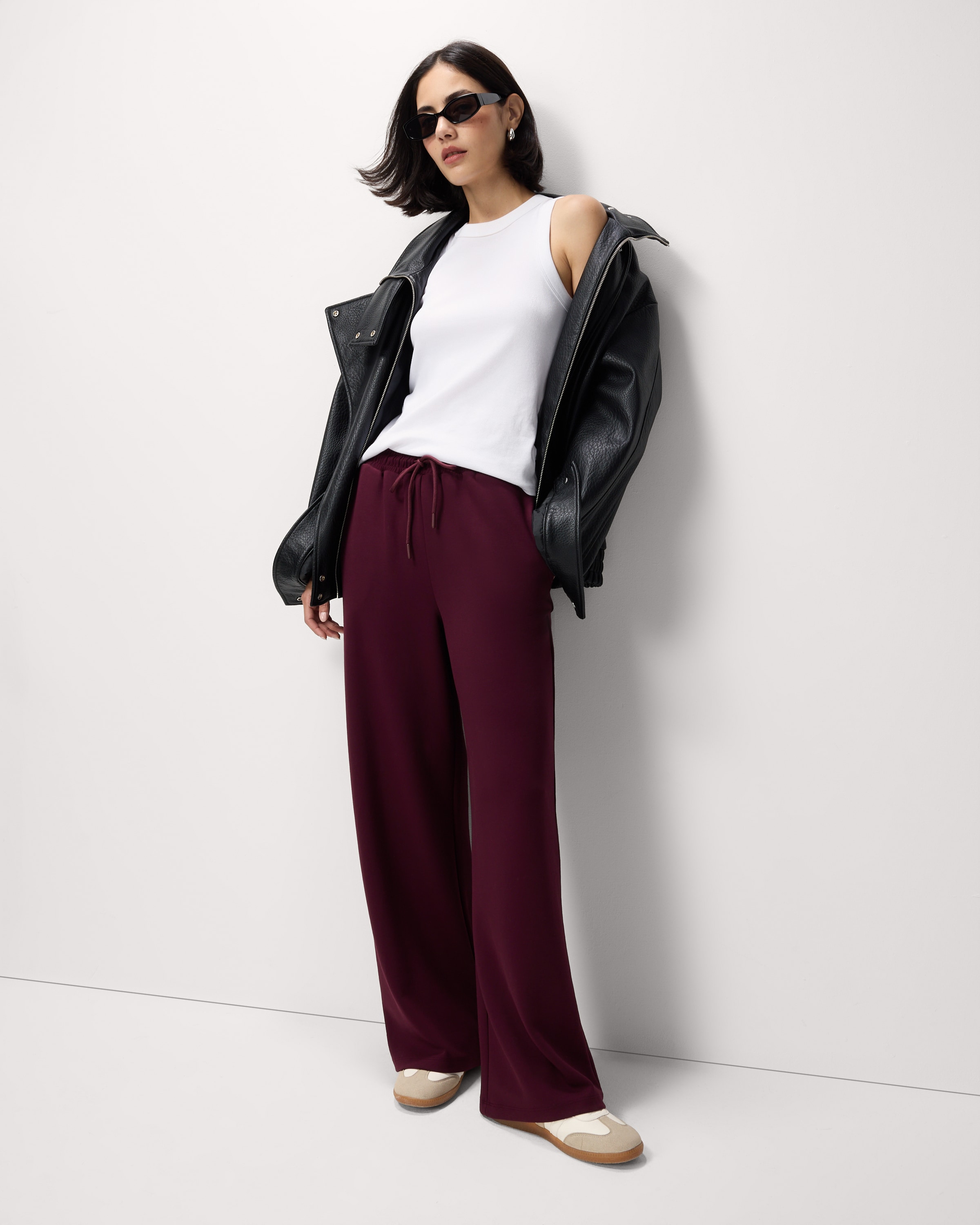 F&F Scuba Wide Leg Joggers in Purple