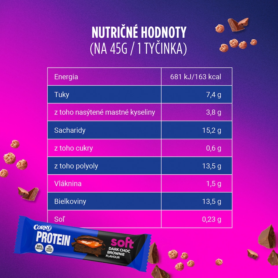image 1 of Corny Protein Soft Dark Choc Brownie Flavour 45 g