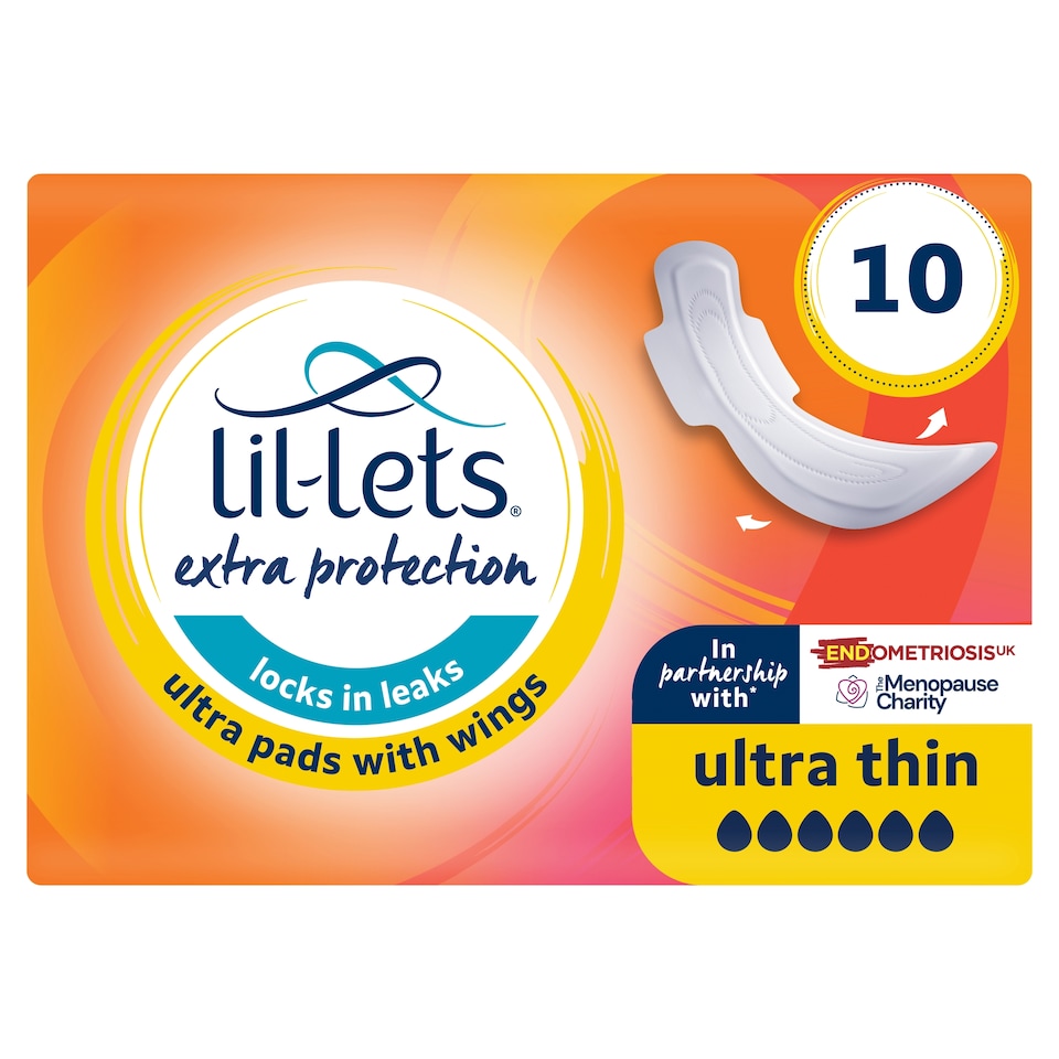 Lil-Lets Extra Protection 10 Ultra Pads with wings