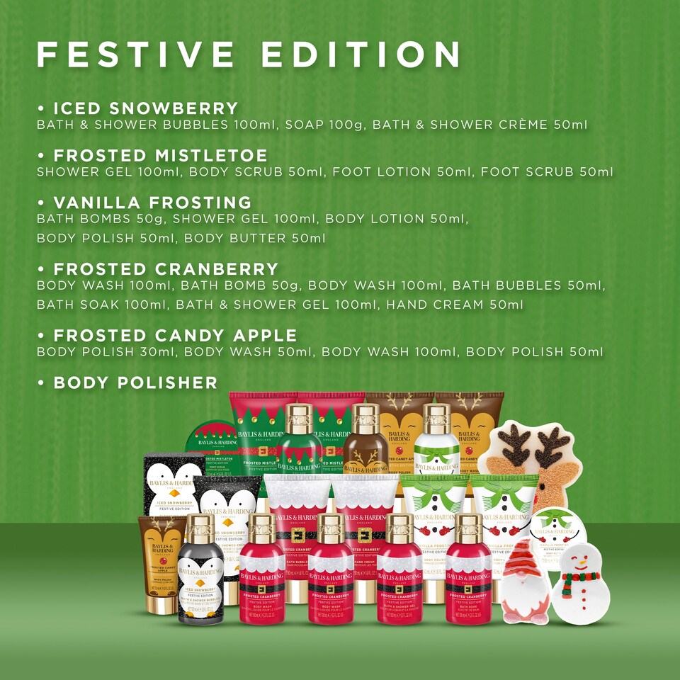 image 1 of Baylis & Harding Festive Luxury Assorted Bathtime Advent Gift Set