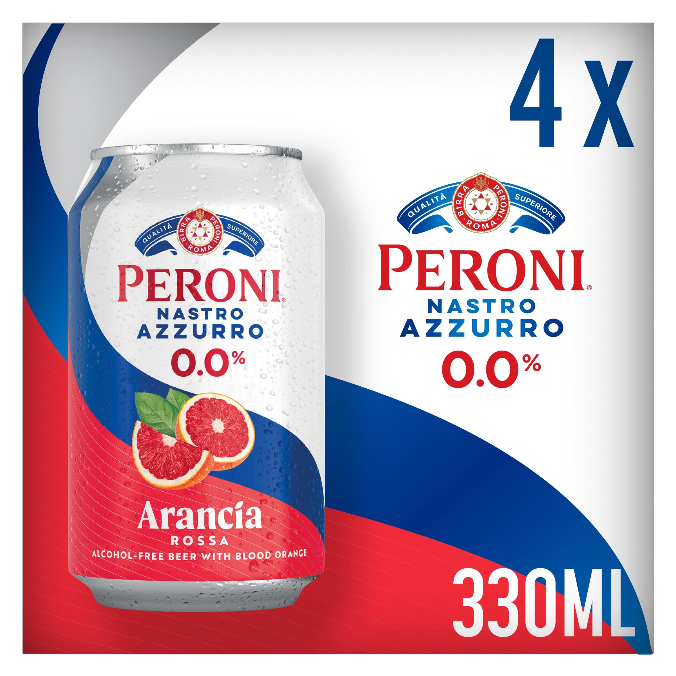 Peroni 0.0% Blood Orange Alcohol Free Beer Cans 4x330ml