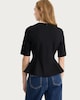 image 3 of F&F Ponte Seam Peplum Hem Top in Black