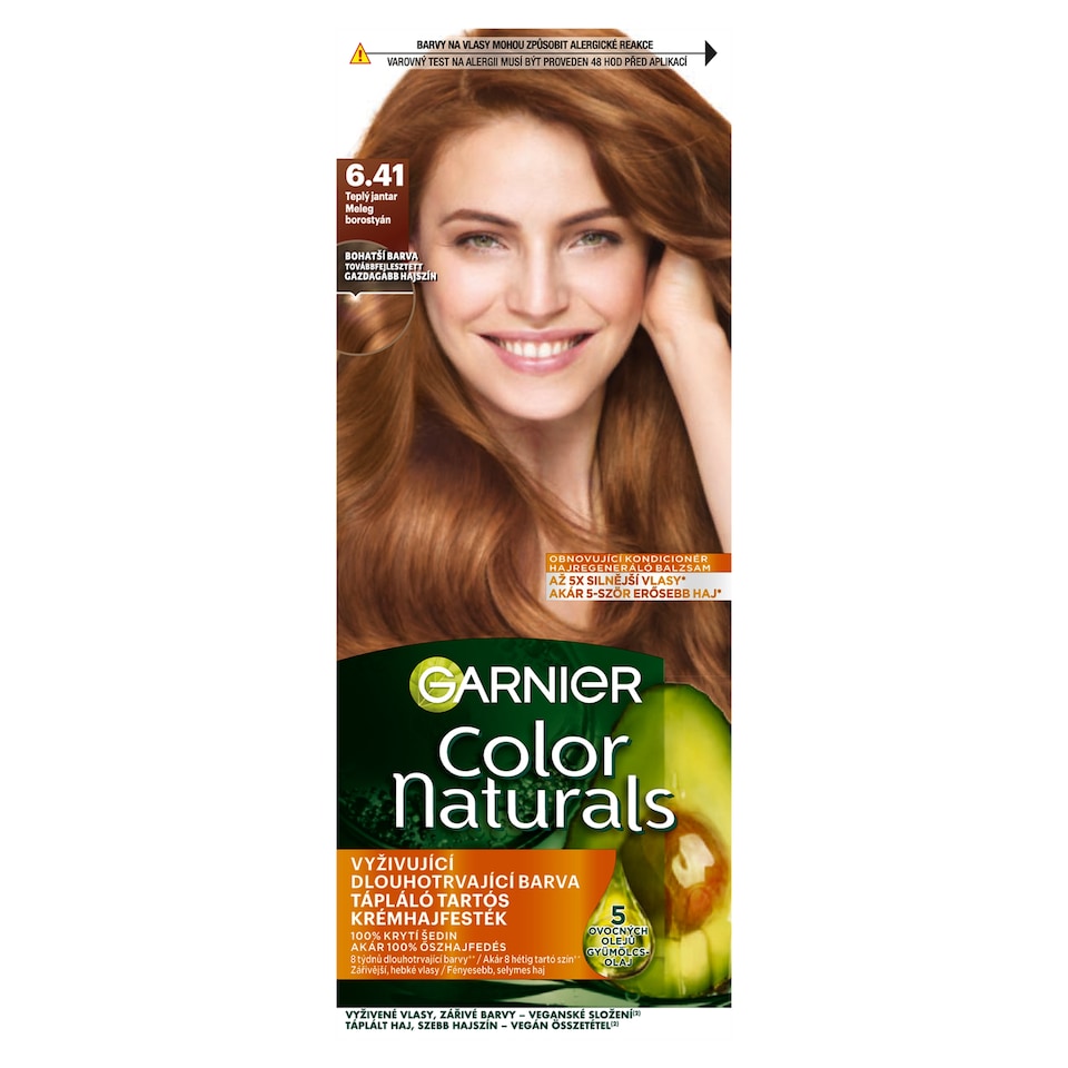 Garnier Color Naturals permanentní barva na vlasy 6 .41 Teplý jantar, 60 +40 +12 ml