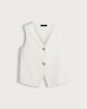 image 1 of F&F Sleeveless Two Button Waistcoat in Cream