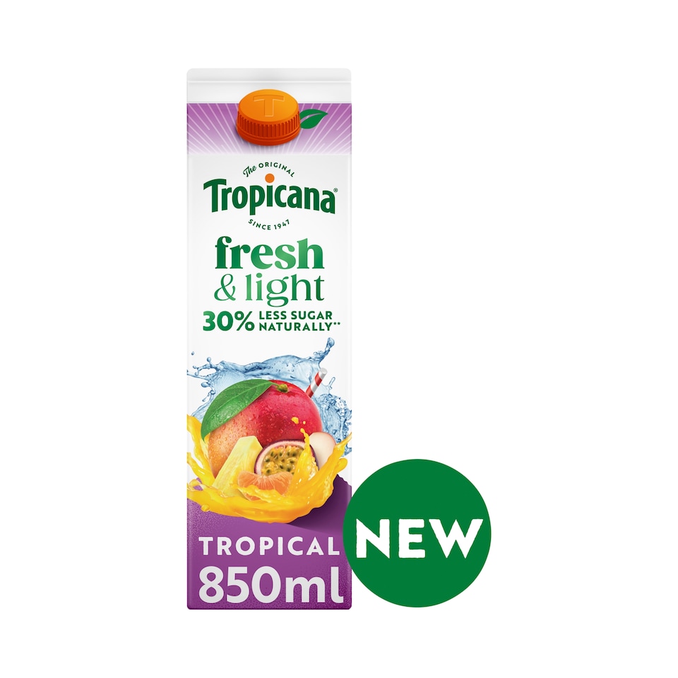 image 1 of Tropicana Fresh & Light Tropical Juice Drink 850ml