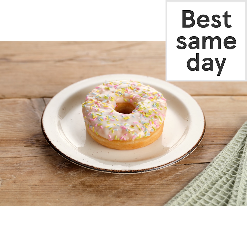 image 1 of Tesco White Iced Doughnut