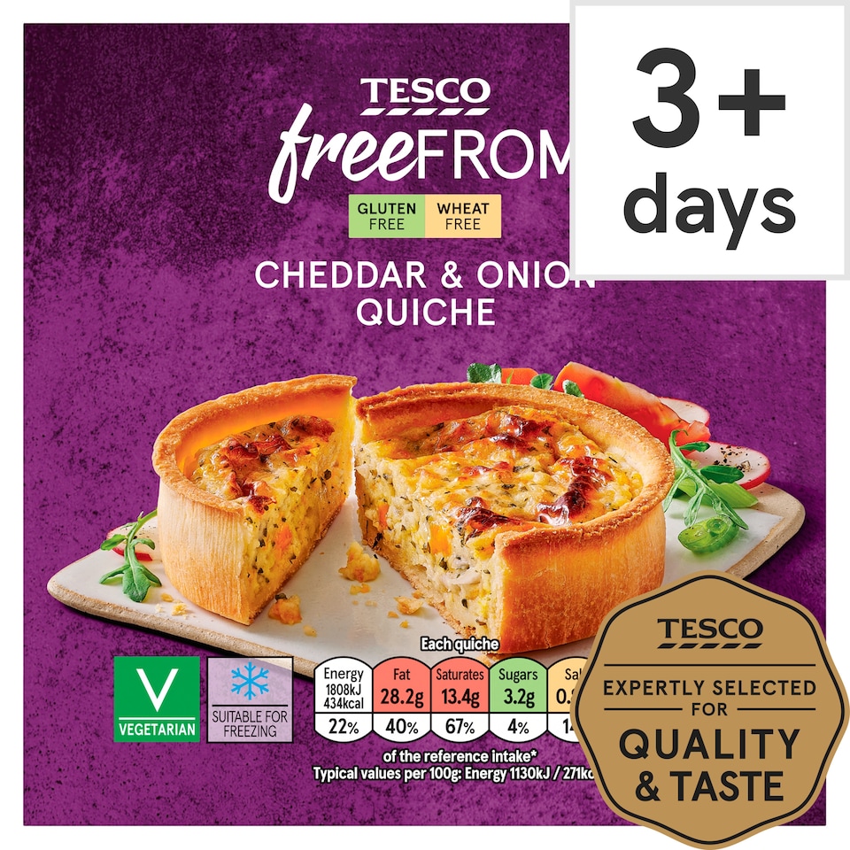 Tesco Free From Cheese & Onion Quiche 160G