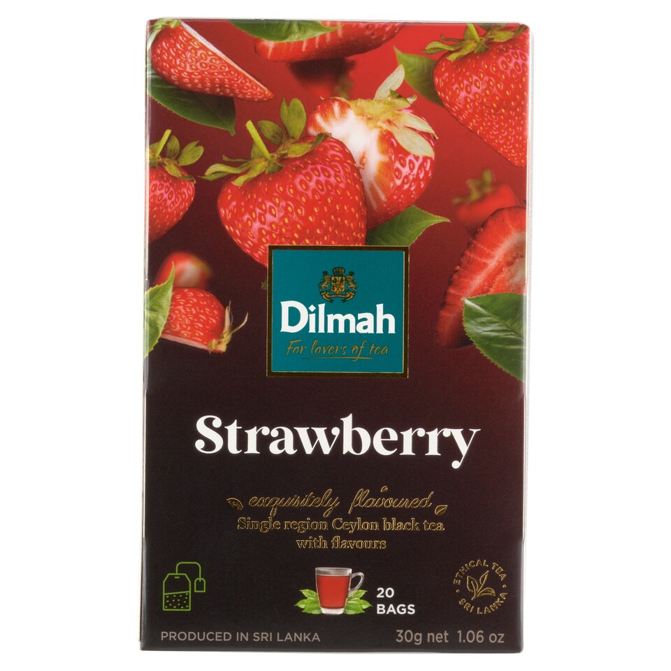 image 1 of Dilmah Strawberry Black Tea 20 Tea Bags 30 g