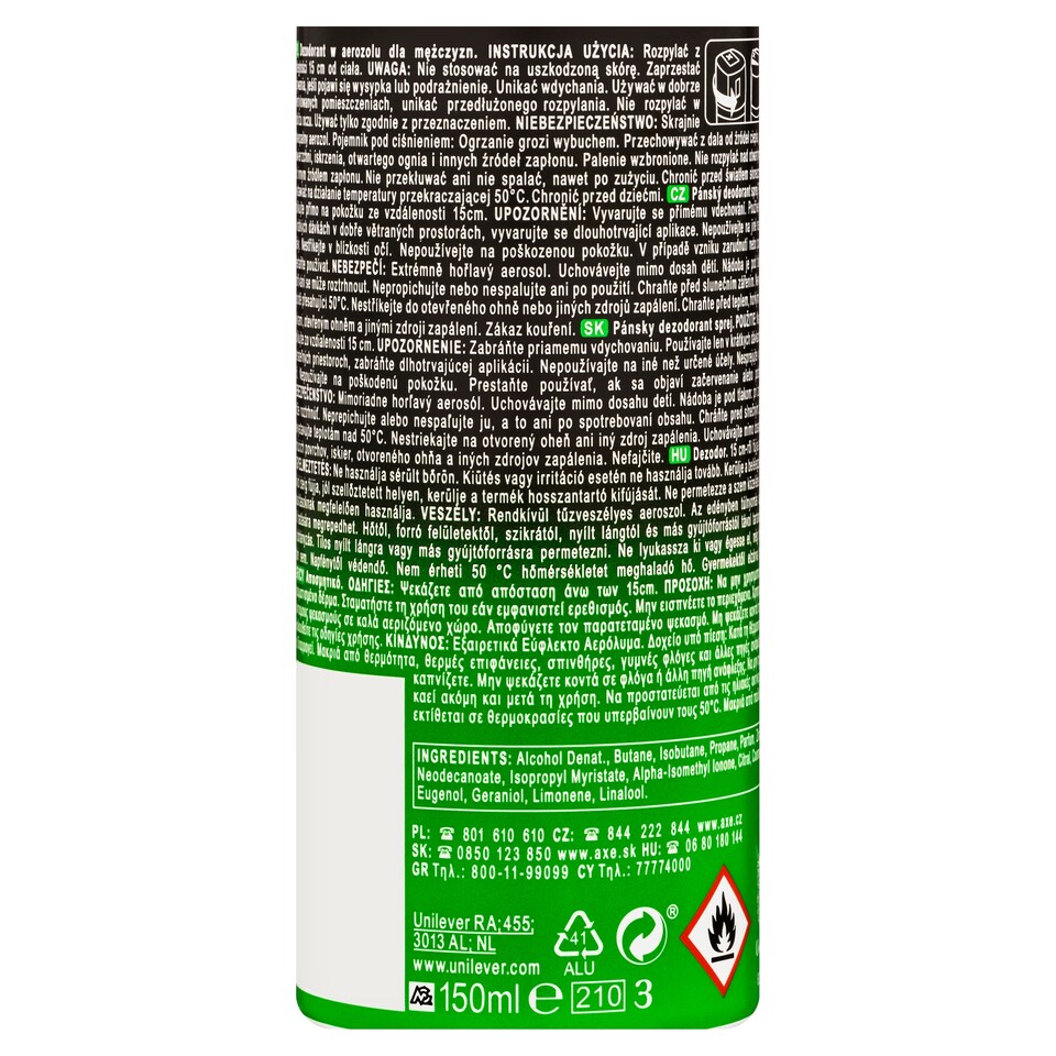 Obrázek 1 pro produkt AXE Jungle Fresh deodorant ve spreji 150ml