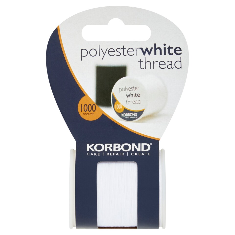 Polyester Thread 1000M White Tesco Groceries
