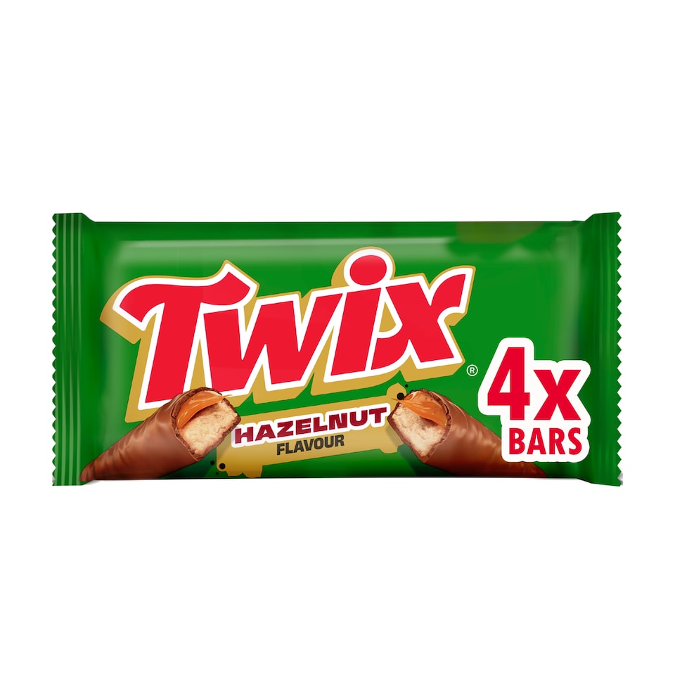 Twix Hazelnut Flavour Milk Chocolate Twin Bars 4 x 46g