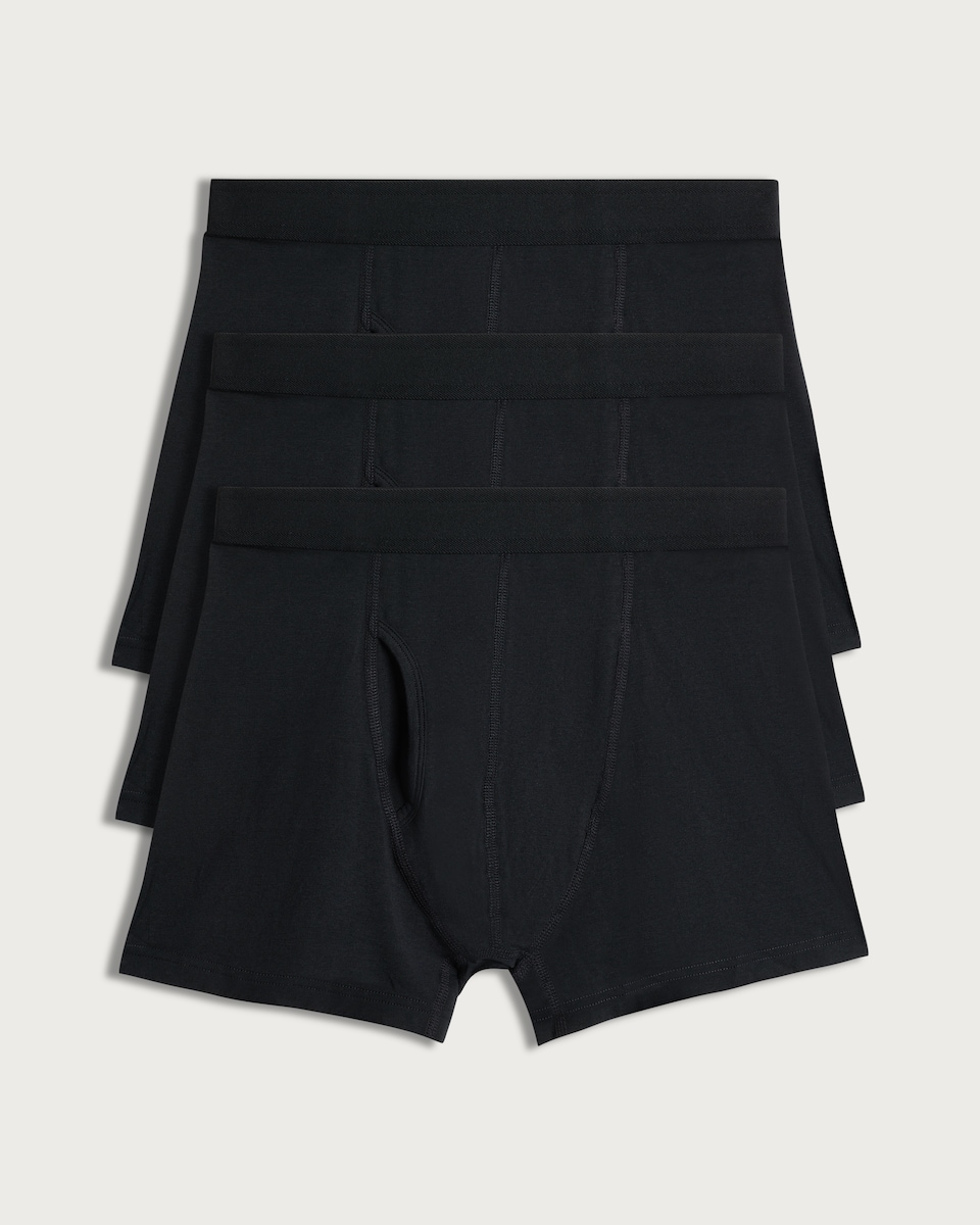 image 1 of F&F 3-Pack Supersoft Trunks in Black