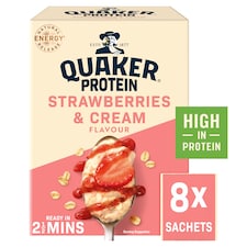 Quaker Protein Porridge Sachets - Strawberries & Cream 8x42g