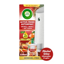 Air Wick 24/7 Active Fresh Aerosol Free Automatic Spray Mulled Wine 228ml