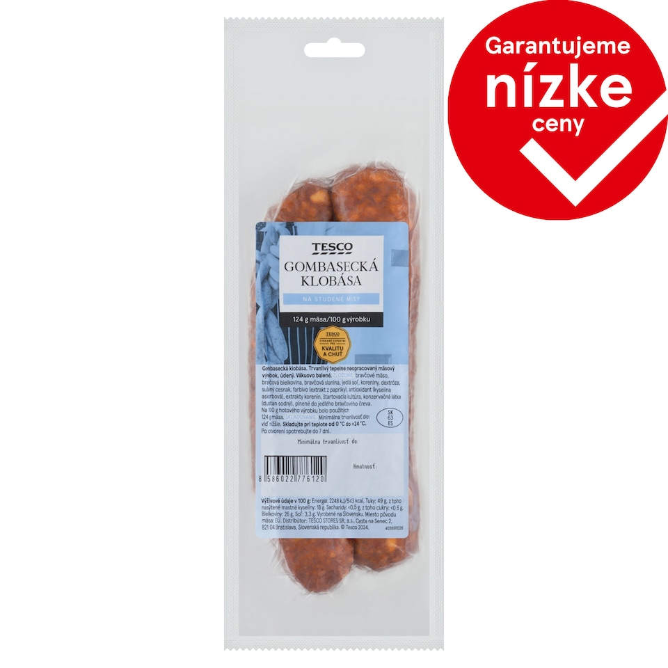 Tesco Gombasecká Sausage 0.200 kg