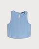 image 4 of F&F Pure Cotton Double Cloth Sleeveless Co-ord Top in Blue