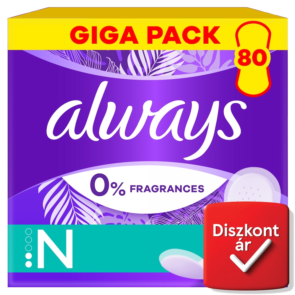 Always Daily Fresh Normal, 0% színezék és illatanyag 80 Darabos Kiszerelés  1. kép