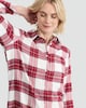 image 2 of F&F Check Print Longline Pyjama Shirt in Multi Red