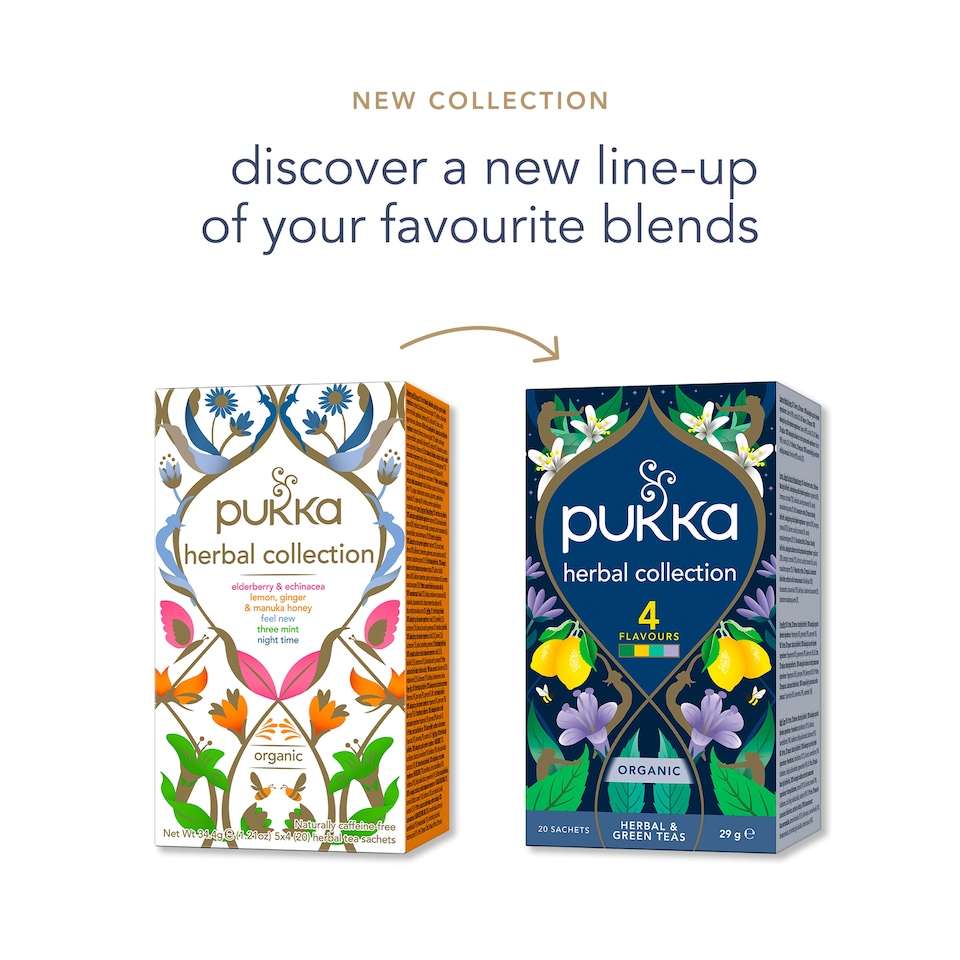 image 1 of Pukka Organic Herbal Collection 20 Herbal Tea Sachets 29g