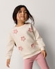 image 3 of F&F Girls 2-Piece Cotton Rich Floral Sweatshirt and Flared Leggings Set in Cream