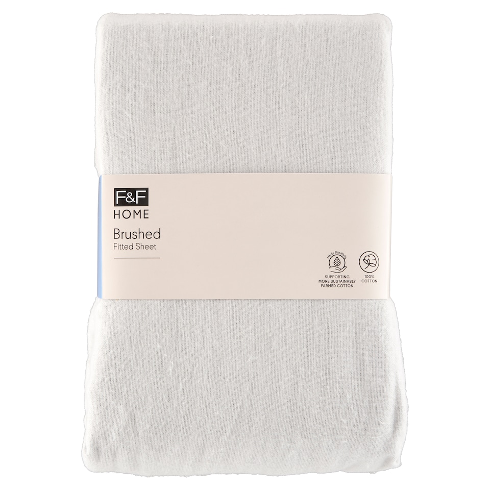 F&F Home Brushed Silver Fitted Sheet 180 x 200 x 25 cm