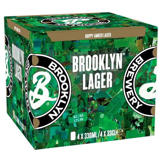 Brooklyn Hoppy Amber Lager 4 X 330Ml Tesco Groceries