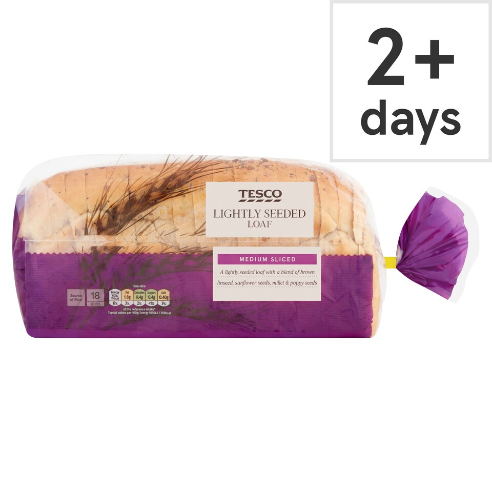 TESCO Lightly Seeded White Bread Loaf 800g