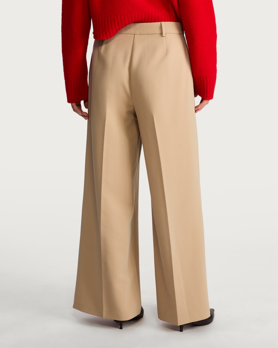 image 1 of The F&F Edit Wide Leg Pleated Trousers in Brown