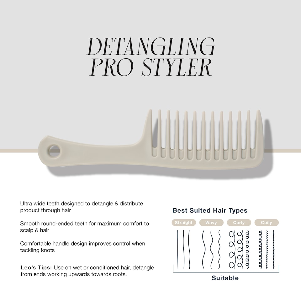 image 1 of Leo Bancroft Premium Gold Label Detangle Comb
