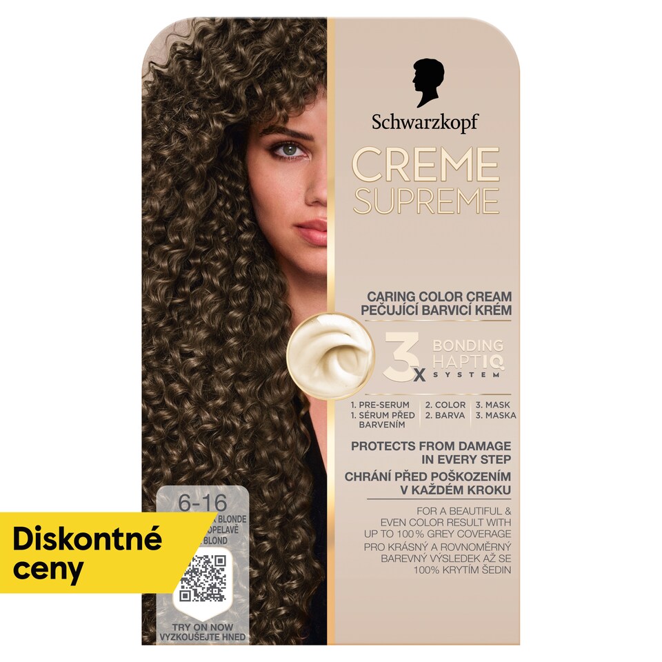 obrázok 1 z Schwarzkopf Creme Supreme Farba na vlasy 6-16 Chladná popolavo tmavá blond