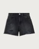 image 4 of F&F Girls Pure Cotton Distressed Frayed Hem Shorts in Black