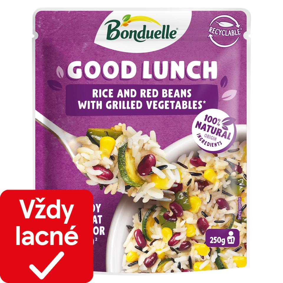 Bonduelle Good Lunch ryža a červená fazuľa s grilovanou zeleninou 250 g