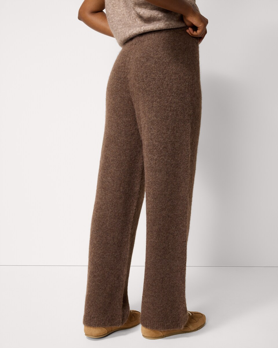 image 1 of F&F Knitted Wide Leg Co-ord Trousers with Wool in Brown