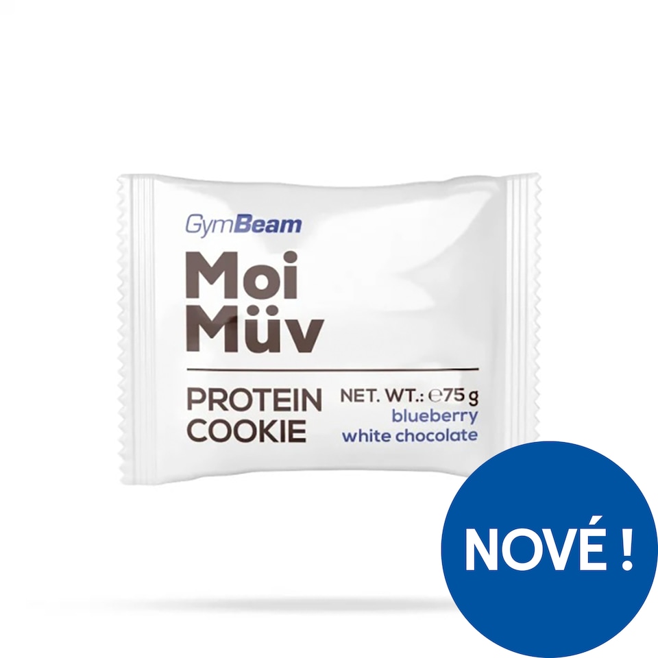 GymBeam MoiMüv Protein Cookie příchuť borůvka a bílá čokoláda 75g