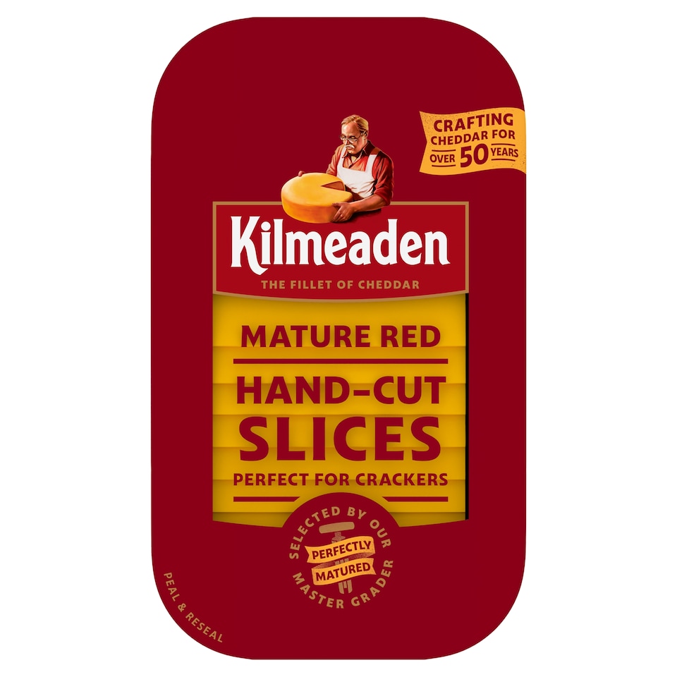Kilmeaden Mature Red Chedder Hand Cut Slices 200G