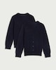 image 4 of F&F School Unisex 2-Pack Pure Cotton Knitted Cardigans in Navy