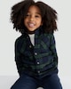 image 1 of F&F Boys Cotton Rich Check Print Long Sleeved Shirt in Green