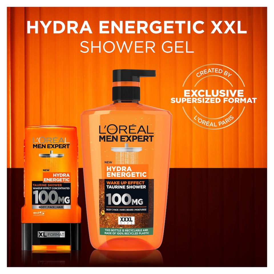 image 1 of L'Oreal Men Expert Hydra Energetic Shower Gel 1 Litre