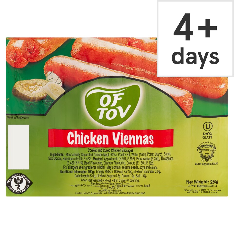Of Tov Chicken Viennas 250G